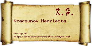 Kracsunov Henrietta névjegykártya